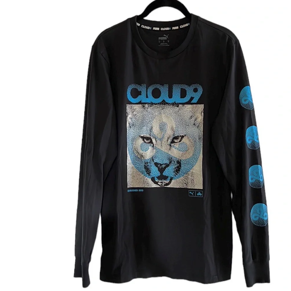 🎊Puma Men’s X Cloud9 Neon Esport Long Sleeve T-shirt👀 - Picture 2 of 8